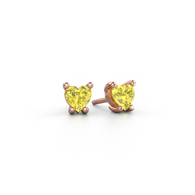 Bild von Ohrringe Sam Heart 585 Roségold Gelber Labor Diamant 5 mm