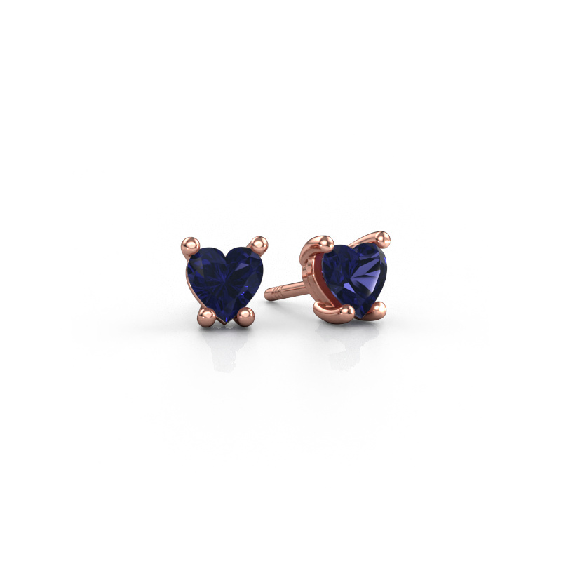 Image of Earrings Sam Heart 585 rose gold Sapphire 5 mm