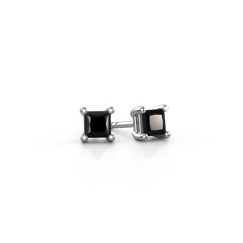 Bild von Ohrsteckers Sam square 950 Platin Schwarz Diamant 0.96 crt