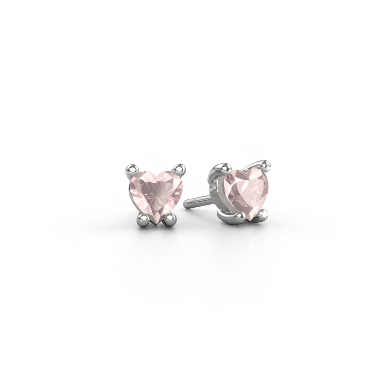 Image of Earrings Sam Heart 950 platinum Morganite champagne 5 mm