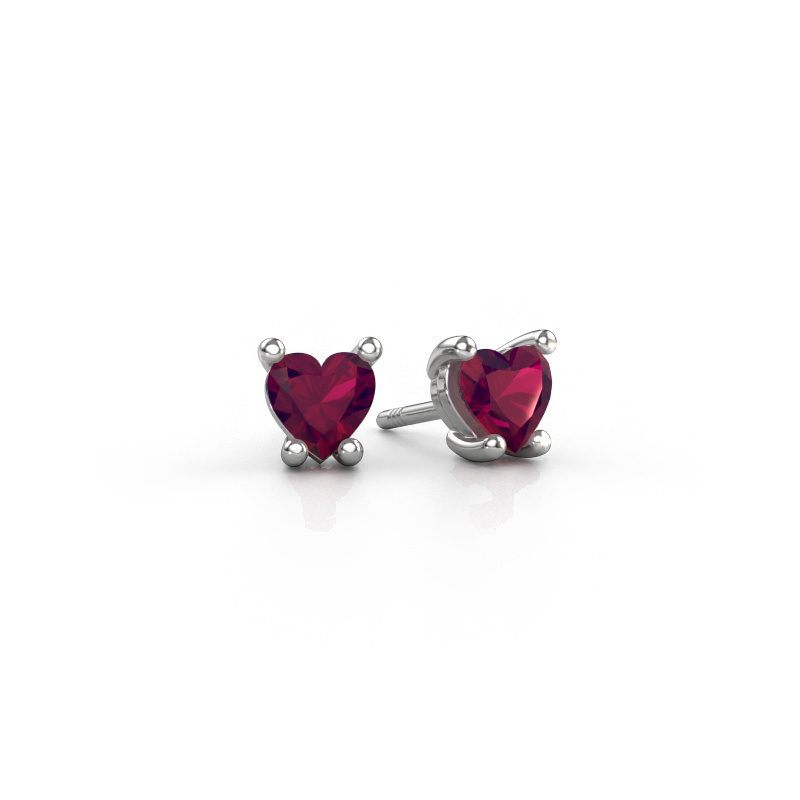 Bild von Ohrringe Sam Heart 950 Platin Rhodolit 5 mm