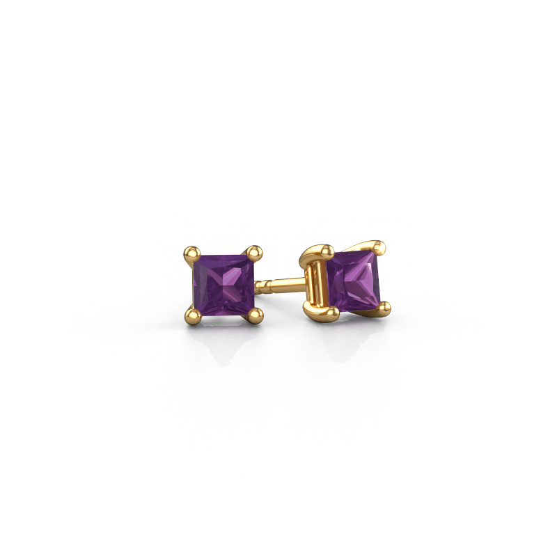 Bild von Ohrsteckers Sam square 585 Gold Amethyst 4 mm