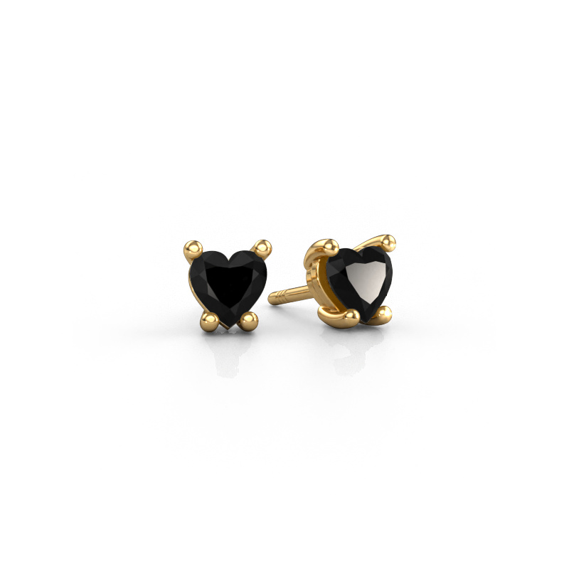 Image of Earrings Sam Heart 585 gold Black diamond 1.30 crt