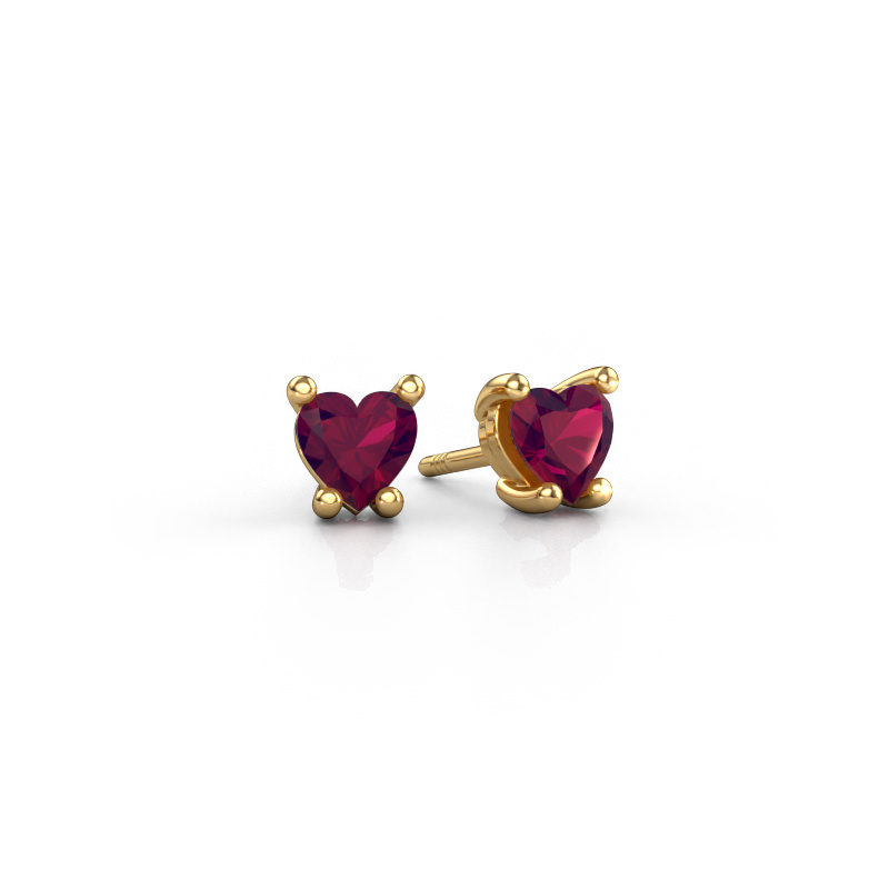 Bild von Ohrringe Sam Heart 585 Gold Rhodolit 5 mm