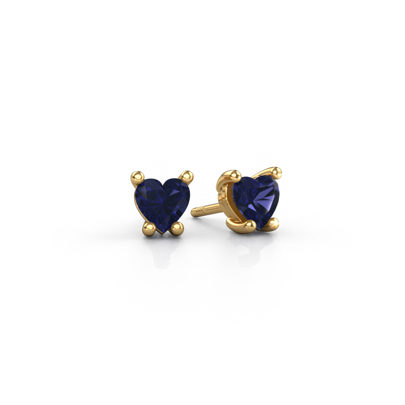 Image of Earrings Sam Heart 585 gold Sapphire 5 mm