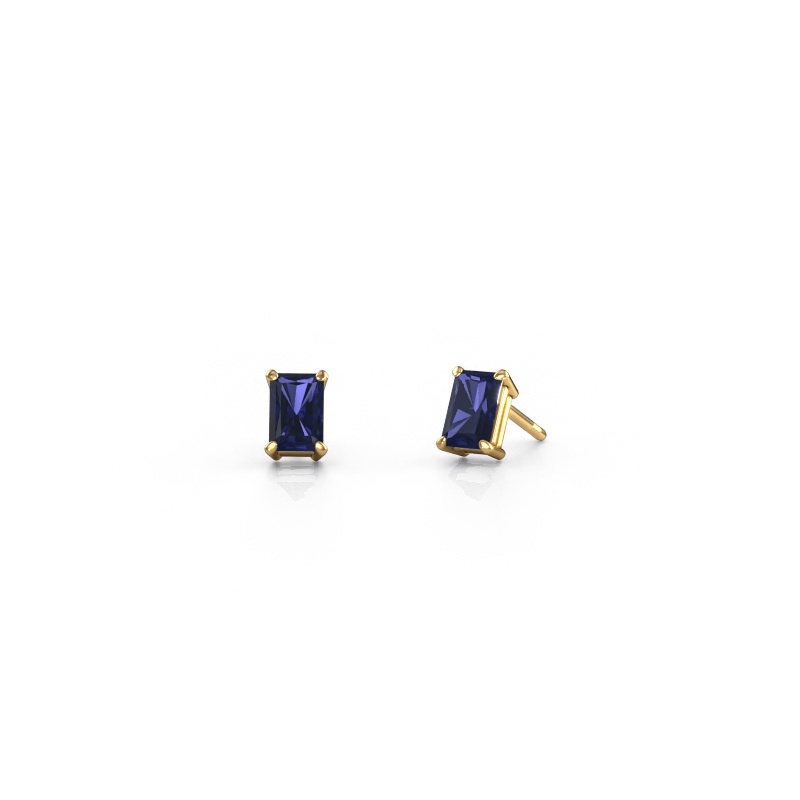 Image of Stud earrings Sam RAD 585 gold Sapphire 6x4 mm