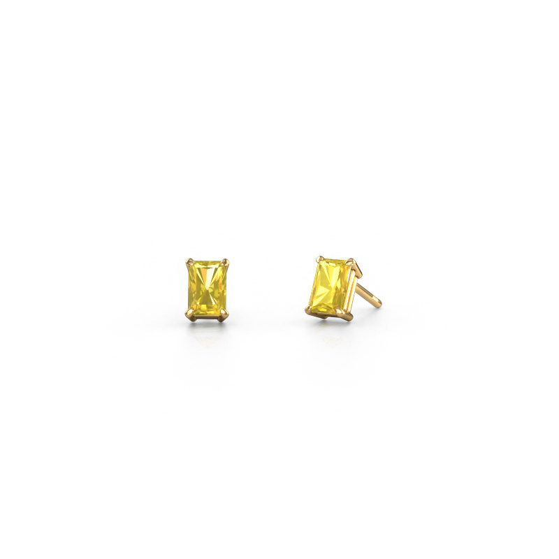 Image de Clous d'oreilles Sam RAD 585 or jaune Saphir jaune 6x4 mm