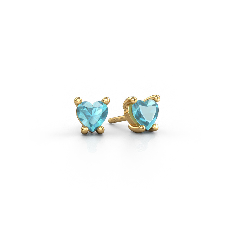 Image of Earrings Sam Heart 585 gold Blue topaz 5 mm