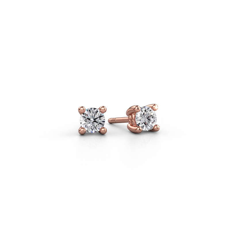 Afbeelding van Oorstekers Sam RND 585 rosé goud Diamant 0.50 crt