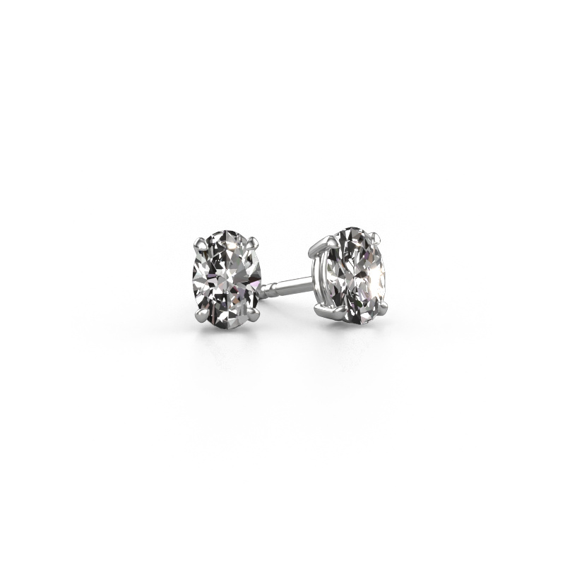 Image of Stud earrings Sam OVL 585 white gold Diamond 1.20 crt