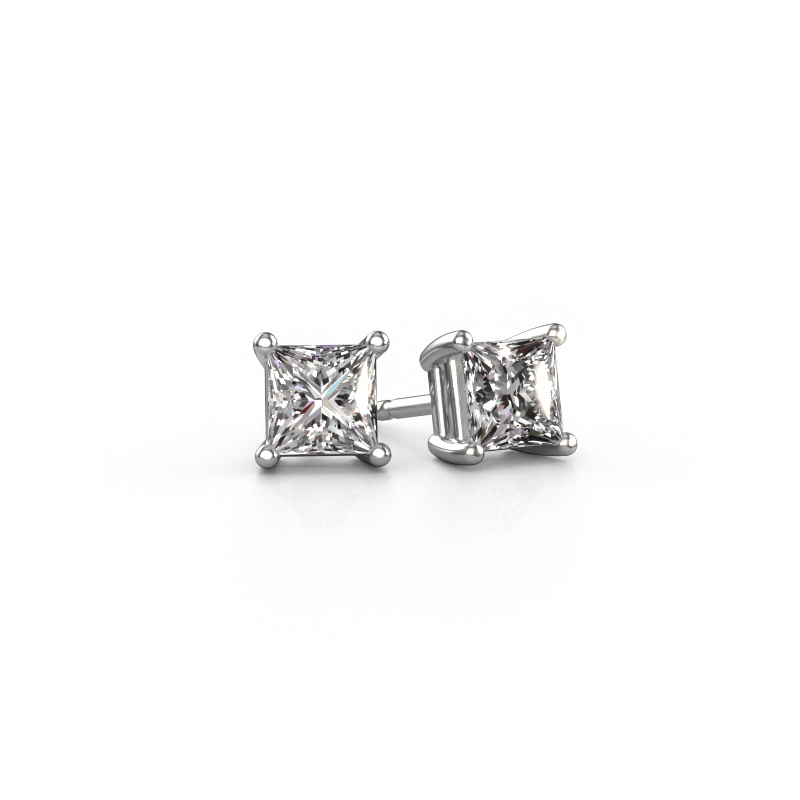 Image de Clous d'oreilles Sam square 950 platine Diamant 1.60 crt