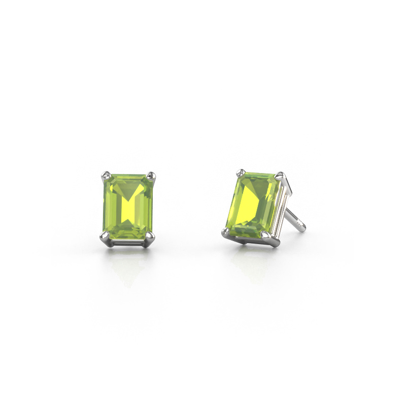Bild von Ohrsteckers Sam EME 585 Weißgold Peridot 7x5 mm