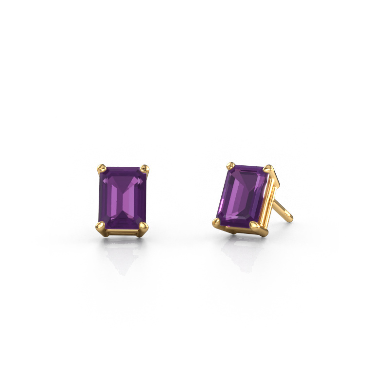 Bild von Ohrsteckers Sam EME 585 Gold Amethyst 7x5 mm
