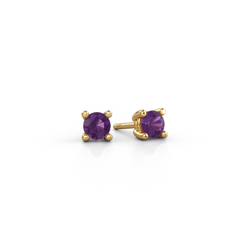 Image de Clous d'oreilles Sam RND 585 or jaune Améthyste 4.2 mm