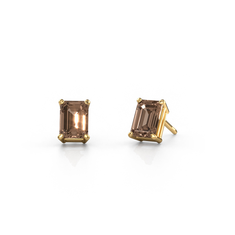 Image of Stud earrings Sam EME 585 gold Brown diamond 2.30 crt