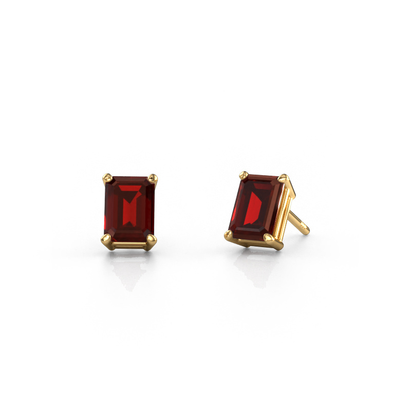 Image de Clous d'oreilles Sam EME 585 or jaune Grenat 7x5 mm