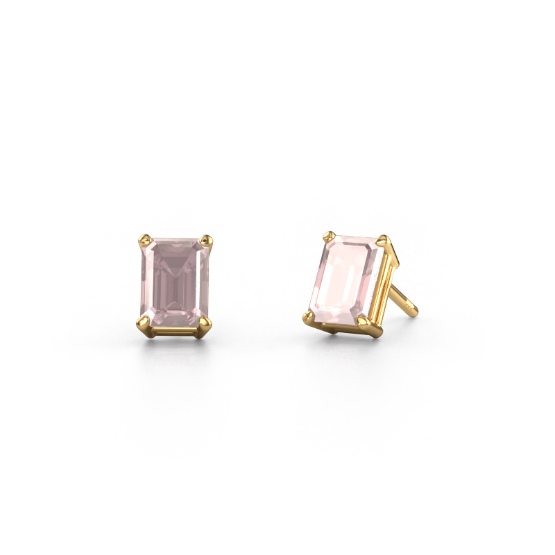 Image of Stud earrings Sam EME 585 gold Morganite champagne 7x5 mm