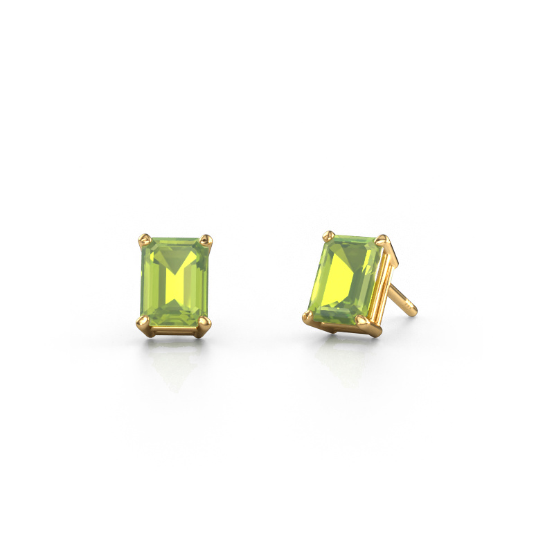 Image of Stud earrings Sam EME 585 gold Peridot 7x5 mm