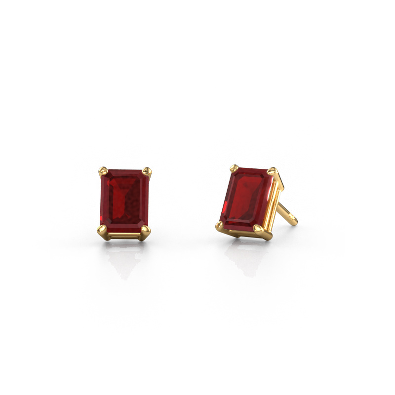 Image de Clous d'oreilles Sam EME 585 or jaune Rubis 7x5 mm
