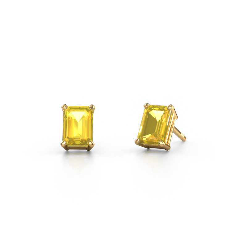 Image de Clous d'oreilles Sam EME 585 or jaune Saphir jaune 7x5 mm