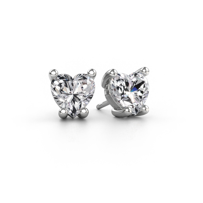 Bild von Ohrringe Sam Heart 585 Weißgold Diamant 4.00 crt