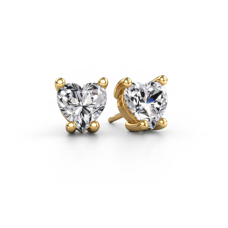 Image of Earrings Sam Heart 585 gold Diamond 4.00 crt