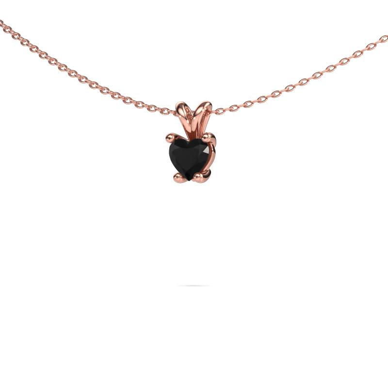 Bild von Anhänger Sam Heart 585 Roségold Schwarz Diamant 0.65 crt