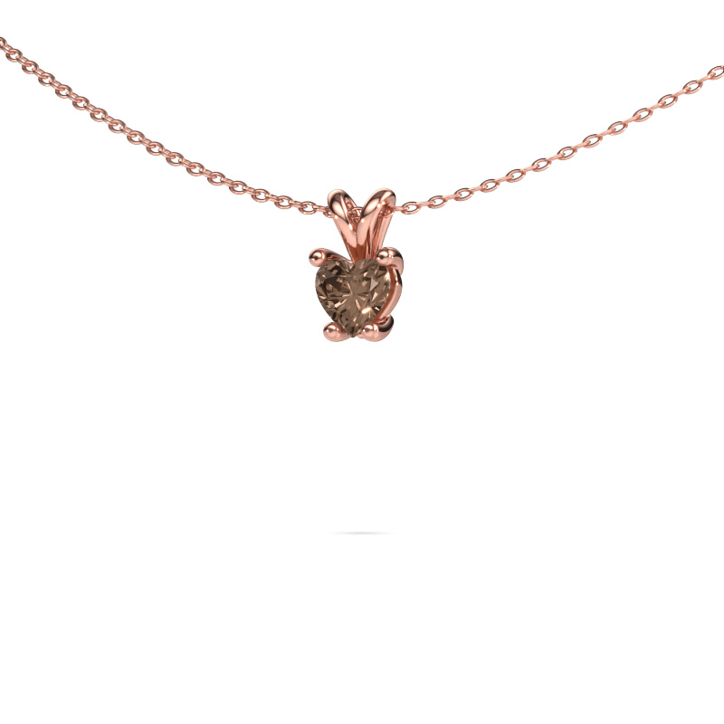 Image of Pendant Sam Heart 585 rose gold Brown diamond 0.50 crt