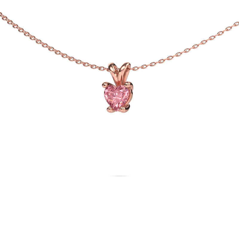 Bild von Anhänger Sam Heart 585 Roségold Rosa Labordiamant 5 mm