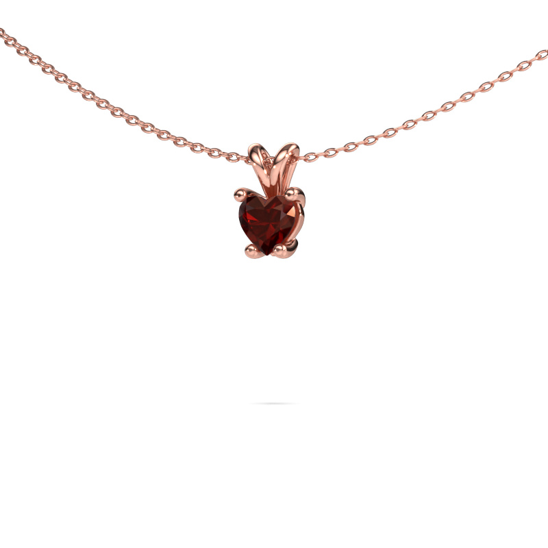 Image of Pendant Sam Heart 585 rose gold Garnet 5 mm