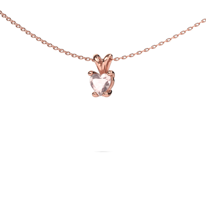 Image of Pendant Sam Heart 585 rose gold Morganite champagne 5 mm