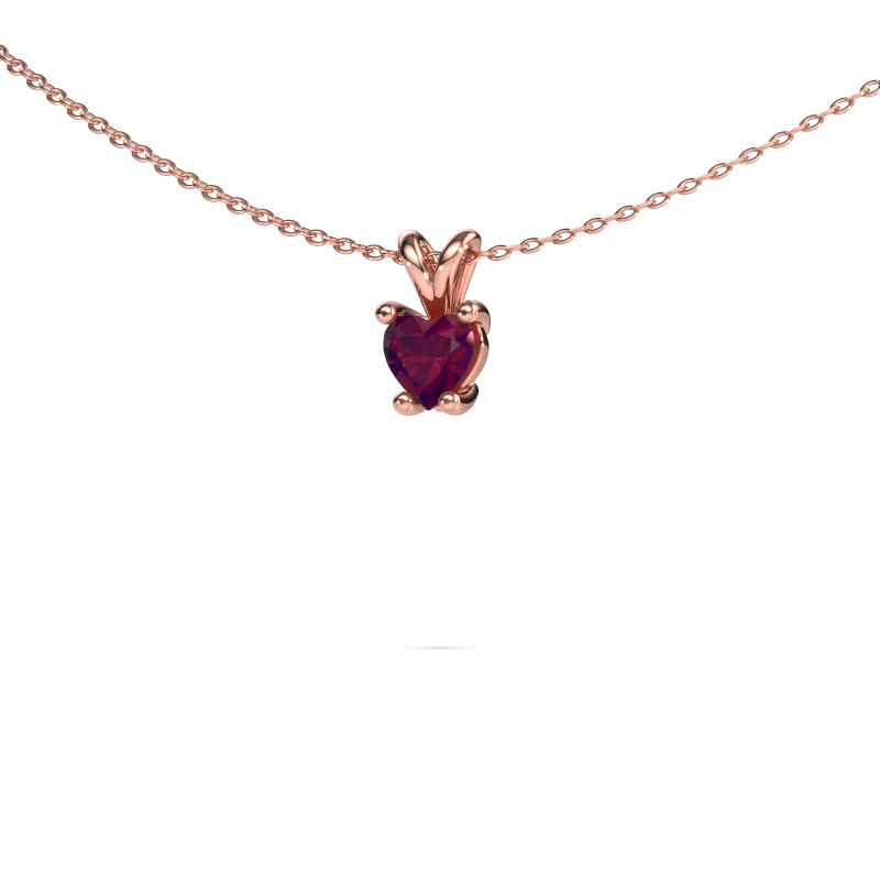 Image of Pendant Sam Heart 585 rose gold Rhodolite 5 mm
