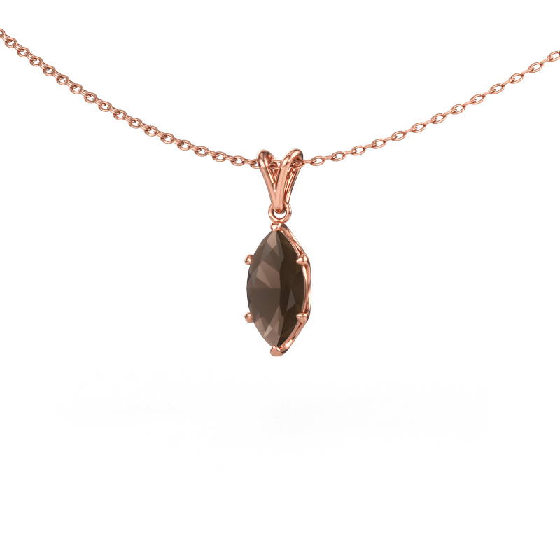 Image of Pendant Sam MRQ 585 rose gold Smokey quartz 10x5 mm