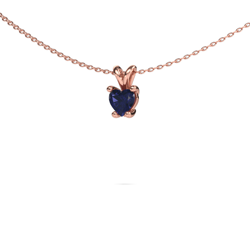Image of Pendant Sam Heart 585 rose gold Sapphire 5 mm
