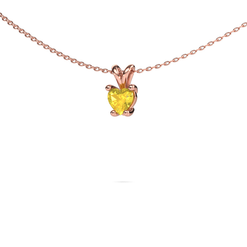 Bild von Anhänger Sam Heart 585 Roségold Gelb Saphir 5 mm