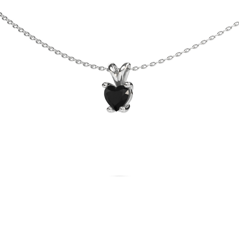 Image of Pendant Sam Heart 585 white gold Black diamond 0.65 crt