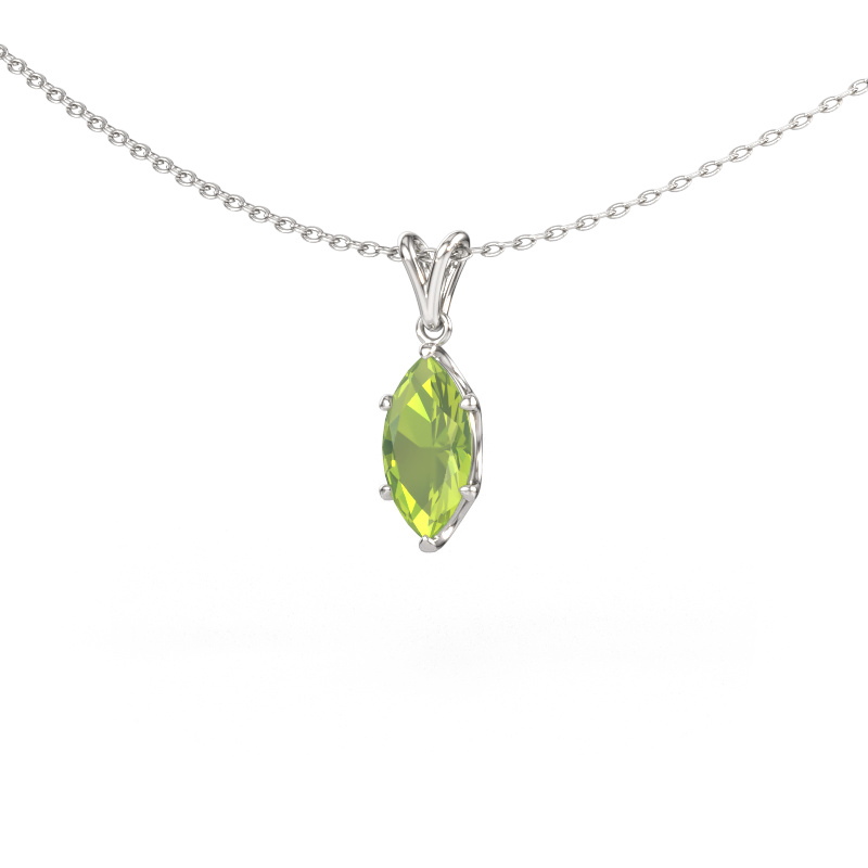 Image de Pendentif Sam MRQ 950 platine Péridot 10x5 mm
