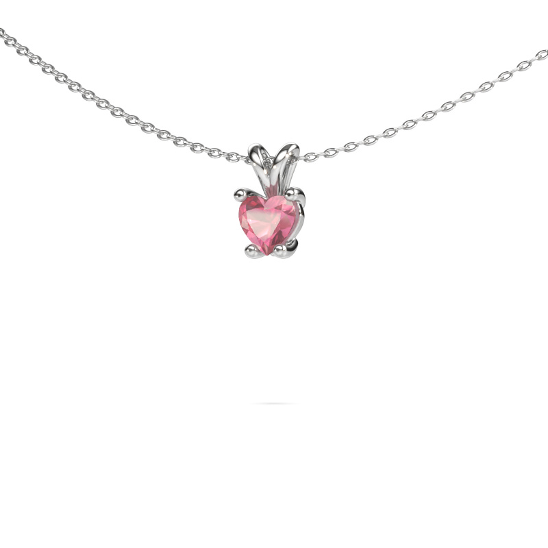 Image de Pendentif Sam Heart 950 platine Rose tourmaline 5 mm