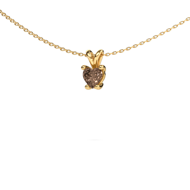 Image of Pendant Sam Heart 585 gold Brown diamond 0.50 crt