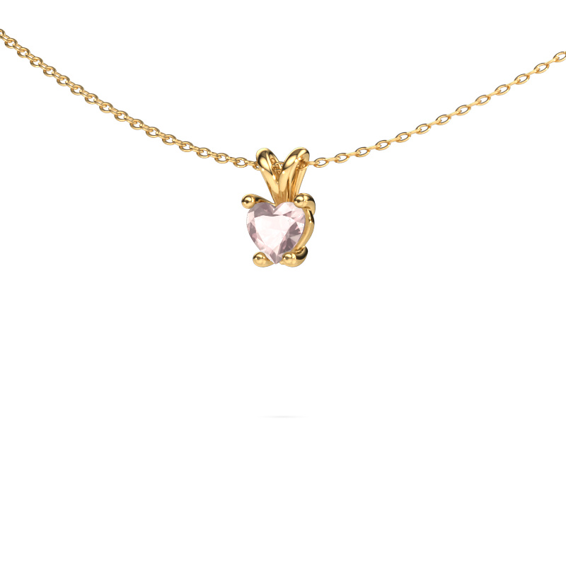 Image de Pendentif Sam Heart 585 or jaune Champagne morganite 5 mm