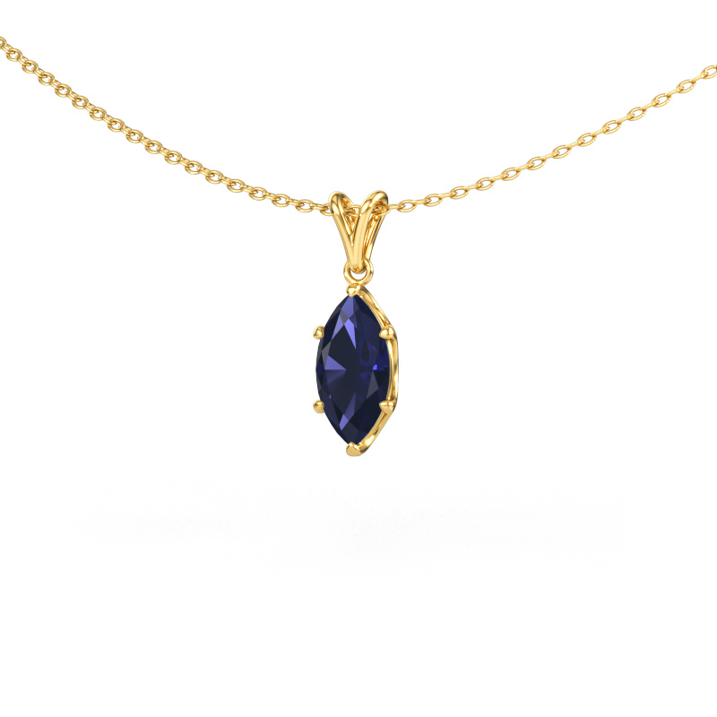 Image of Pendant Sam MRQ 585 gold Sapphire 10x5 mm