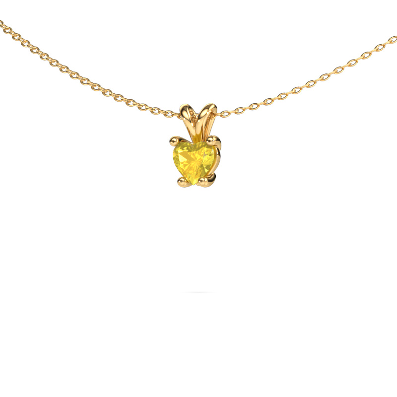 Image of Pendant Sam Heart 585 gold Yellow sapphire 5 mm