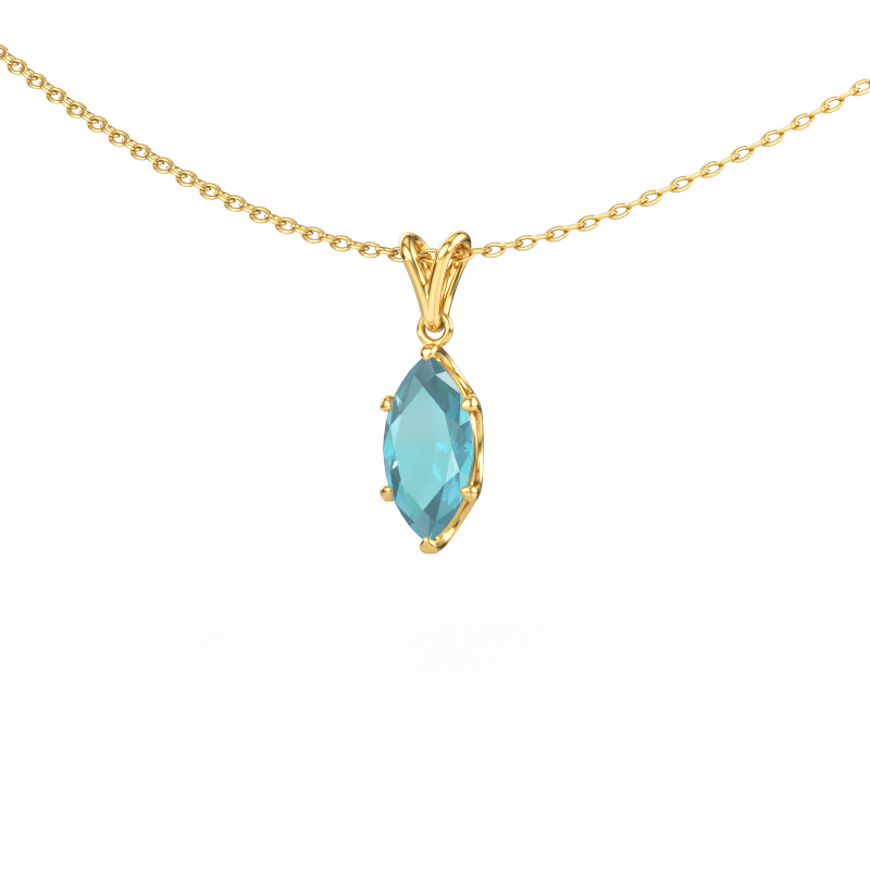 Image of Pendant Sam MRQ 585 gold Blue topaz 10x5 mm