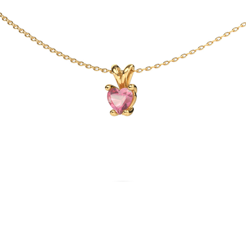 Image of Pendant Sam Heart 585 gold Tourmaline pink 5 mm