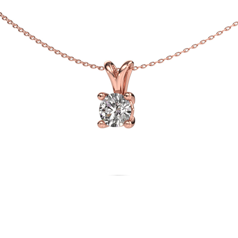 Image of Pendant Sam round 585 rose gold Diamond 1.00 crt