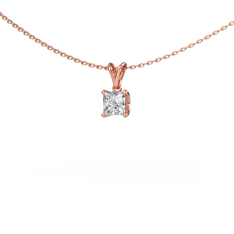 Image of Pendant Sam SQR 585 rose gold Diamond 0.50 crt