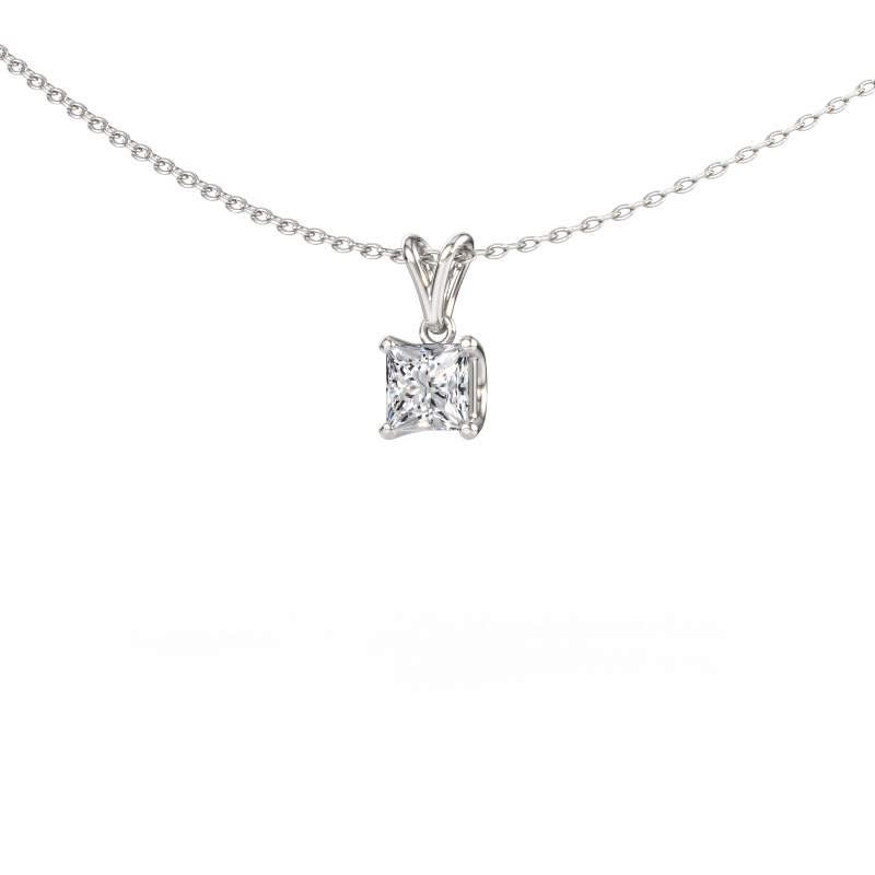 Image of Pendant Sam SQR 950 platinum Diamond 0.50 crt