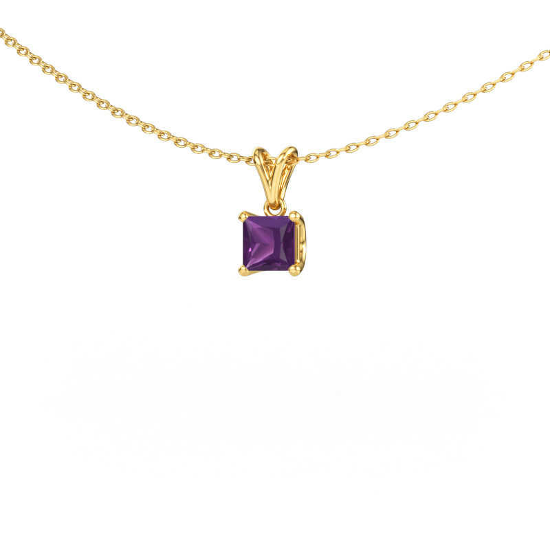 Image of Pendant Sam SQR 585 gold Amethyst 4.5 mm