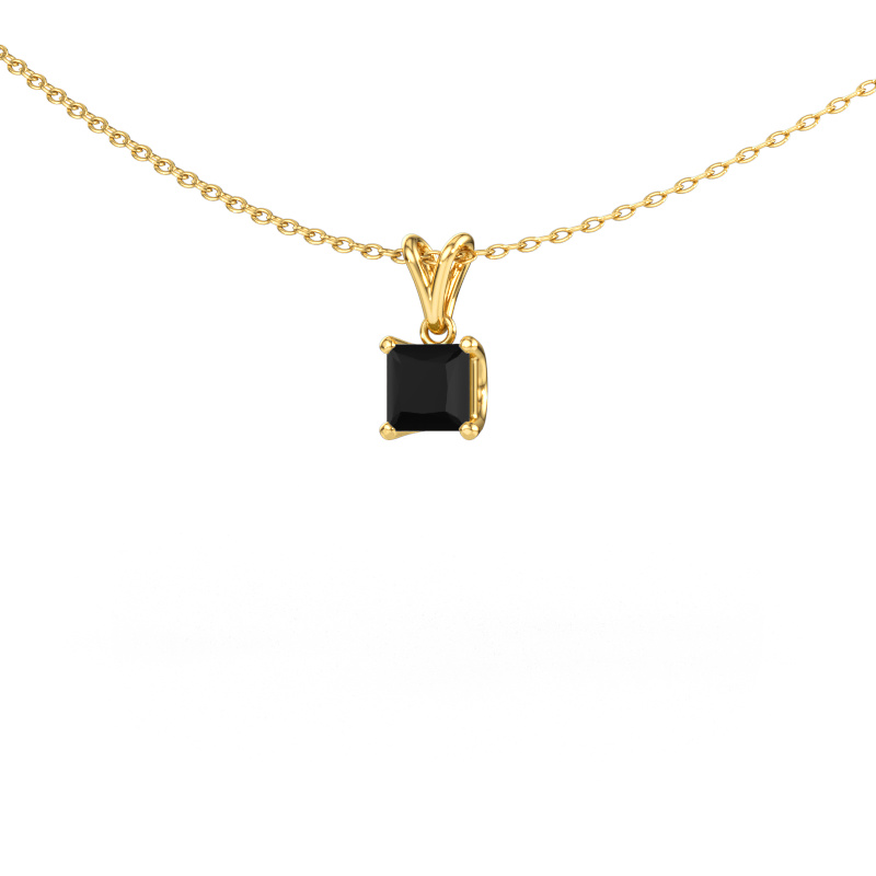 Image de Pendentif Sam SQR 585 or jaune Diamant noir 0.60 crt