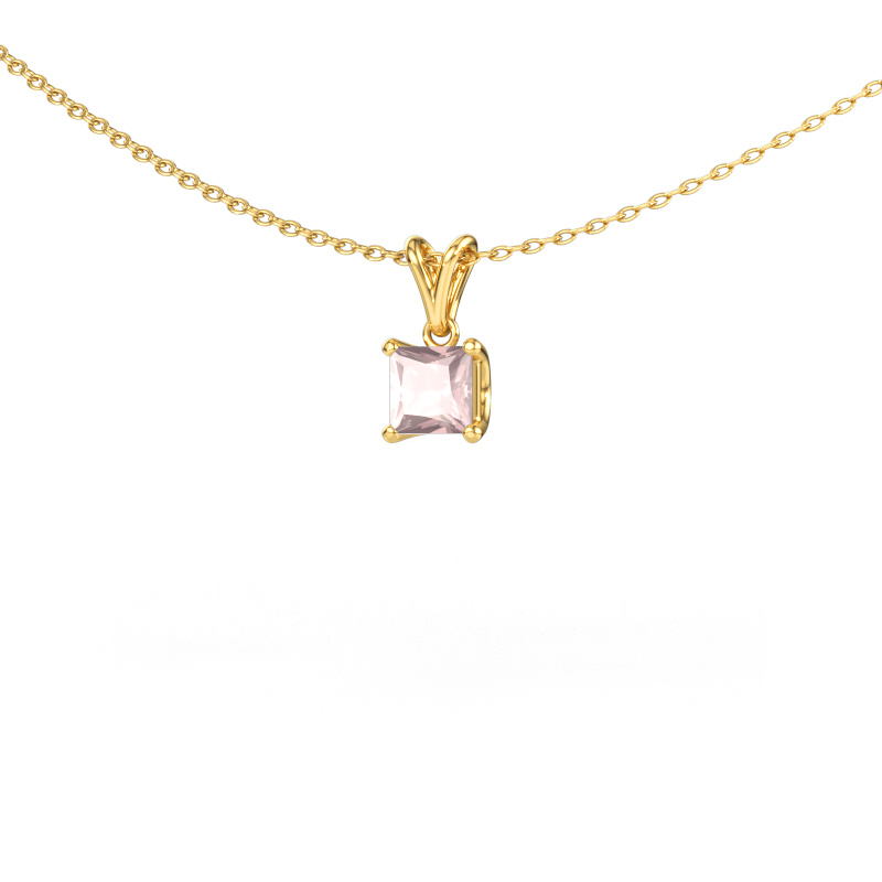 Image of Pendant Sam SQR 585 gold Morganite champagne 4.5 mm
